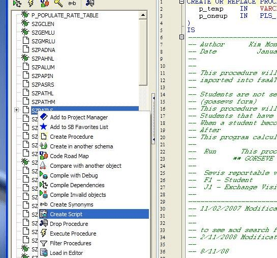 Toad SQL Script How To Documentation